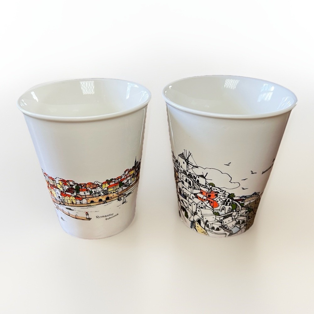 Europe Sketch Design By Rabbitstory Korea Coffee Mug Set of 2 - Picture 2 of 9